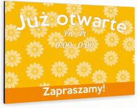nadruk UV TABLICZKA reklamowa aluminiowa OTWARTE ZAPRASZAMY dibond 40x30