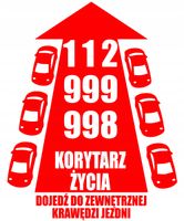 Naklejka samoprzylepne korytarz życia ratunkowy straż pożarna 95x115