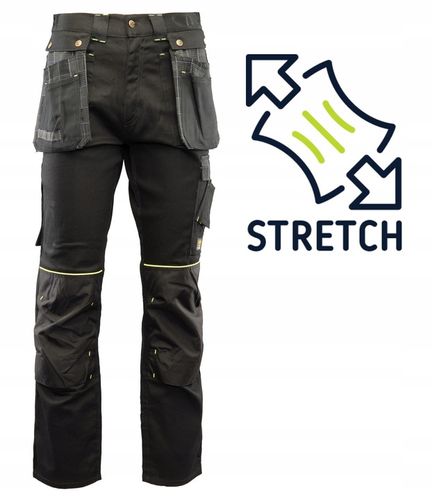 Spodnie robocze monterskie z kieszeniami Stretch Cordura elastan r 28 na Arena.pl