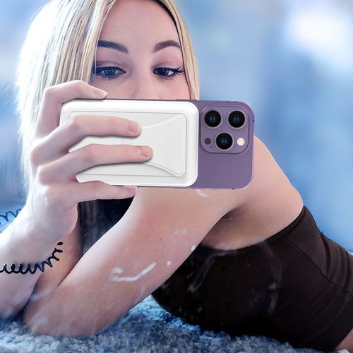 Powerbank 10000 mAh 20W MagSafe USB-A USB-C funkcja podstawki - biały na Arena.pl