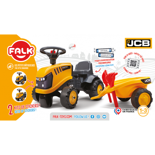 FALK Traktorek JCB Pomarańćzowy z Przyczepką od 1 roku na Arena.pl