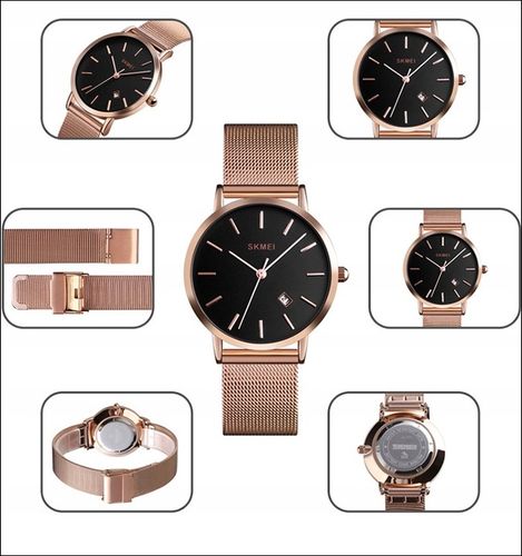 Zegarek damski SKMEI bransoleta mesh datownik czytelna tarcza na Arena.pl