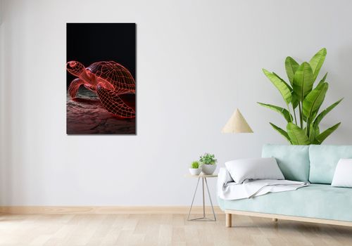 Obraz 60x100cm Neonowy Żółw na Arena.pl