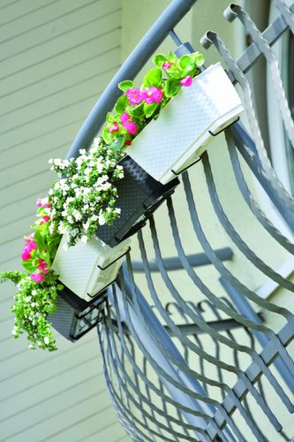 Doniczka balkonowa DRL500PW z podstawką | Umbra na Arena.pl