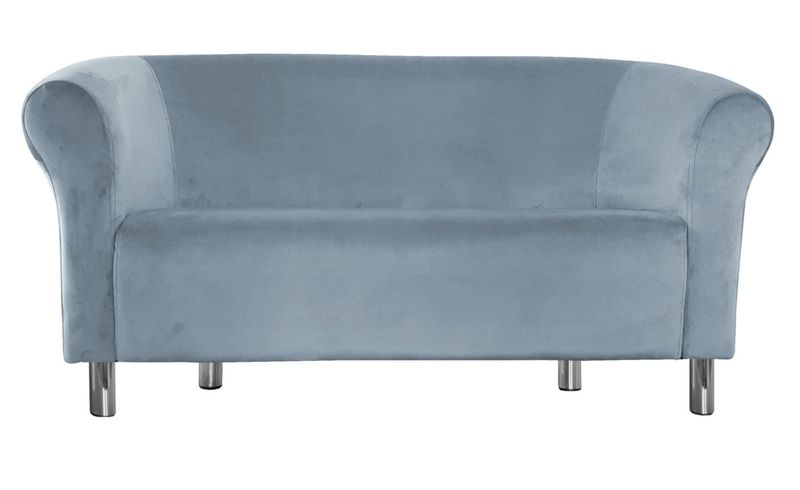Sofa Milo BL06 szary błękit nogi chrom zdjęcie 1