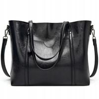 Torebka TORBA CZARNA Damska Miejska Pojemna Skóra Ekologiczna