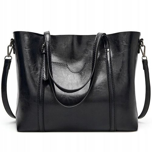 Torebka TORBA CZARNA Damska Miejska Pojemna Skóra Ekologiczna na Arena.pl