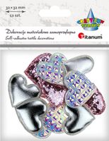ozdoba materiałowa titanum serca samoprzylepne metal/róż