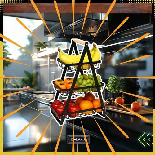 KOSZ NA OWOCE Koszyk na Warzywa Stojak Piętrowy Czarny 3 Poziomy na Arena.pl
