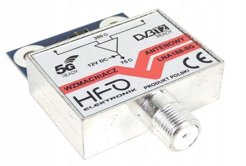 Wzmacniacz antenowy DVB-T2 dopuszkowy LNA-188 5G 30dB zasilanie 12V na Arena.pl