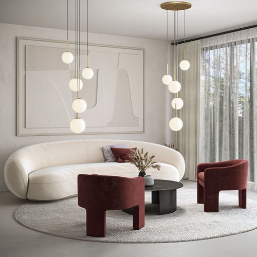 Wisząca lampa Basic Form MOD321PL-05G pięciopunktowa biała na Arena.pl