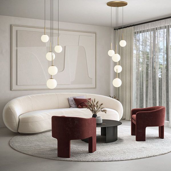 Wisząca lampa Basic Form MOD321PL-05G pięciopunktowa biała zdjęcie 2