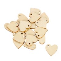 Drewniane zawieszki SERCA serduszka 20mm 2cm surowe 20szt.