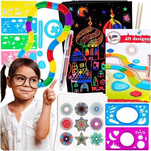 Spirograf Zestaw Do Rysowania 3D Dla Dzieci Szablony Gratis Kreatywna na Arena.pl