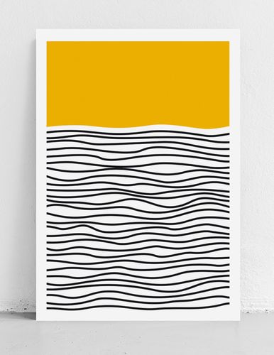 Plakat abstrakcja żółta czarna pattern 61x91 cm na Arena.pl