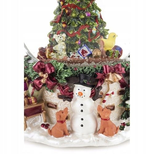SZKLANA KULA Z POZYTYWKĄ ŚNIEŻNA CHOINKA BAŁWAN 17x13cm ŚWIĄTECZNA FIGURKA na Arena.pl