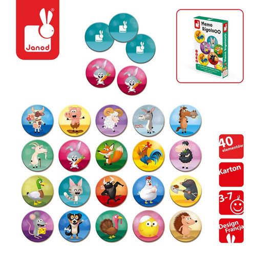 Gra memory Zwierzęta Rigolooo, Janod na Arena.pl