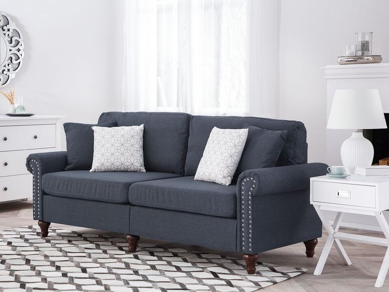 Sofa 3-osobowa ciemnoszara OTRA zdjęcie 2