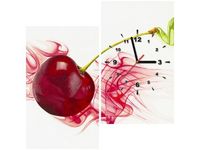 60X60CM ZEGAR SOCZYSTA WIŚNIA OBRAZ DRUK DREWNO ŚCIAN KWADRAT