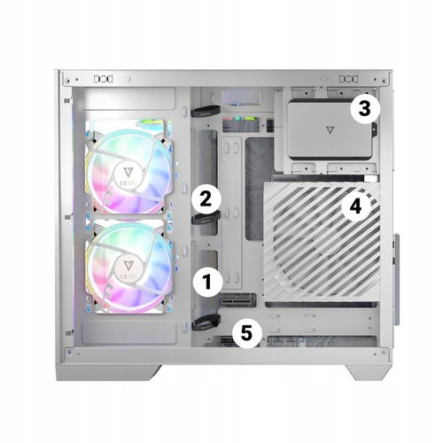 Gamingowa obudowa MODECOM VOLCANO PANORAMA APEX ARGB 5F MIDI biała, 5×went. na Arena.pl