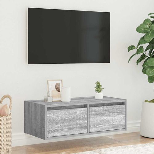 Szafka pod TV z LED, szary dąb sonoma, 75x35,5x25 cm na Arena.pl