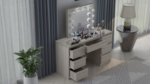 TOALETKA kosmetyczna BIAŁA z lustrem LED 12 wizaż na Arena.pl