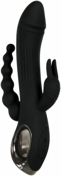 evolved trifecta rabbit vibrator black - trojfunkcyjny model zdjęcie 2