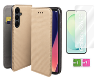Etui z klapką do SAMSUNG GALAXY S26 FE obudowa złoty case + szkło na ekran
