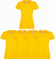 KOSZULKI DAMSKIE BAWEŁNIANE ROZMIAR XS 5 SZTUK ŻÓŁTE