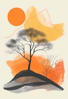 Plakat 68x98cm Drzewo Na Przestrzeni