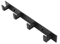 Wieszak ścienny na ręczniki 4 haki - czarny