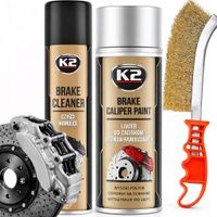 K2 ZESTAW LAKIER FARBA DO MALOWANIA ZACISKÓW HAMULCOWYCH SPRAY SREBRNY