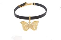 choker skórzany z motylem (c21/jes/89au)