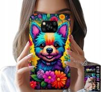 ETUI DO XIAOMI POCO X3 - KWIACISTE WZORY PIESEK PIES JORK PLECKI