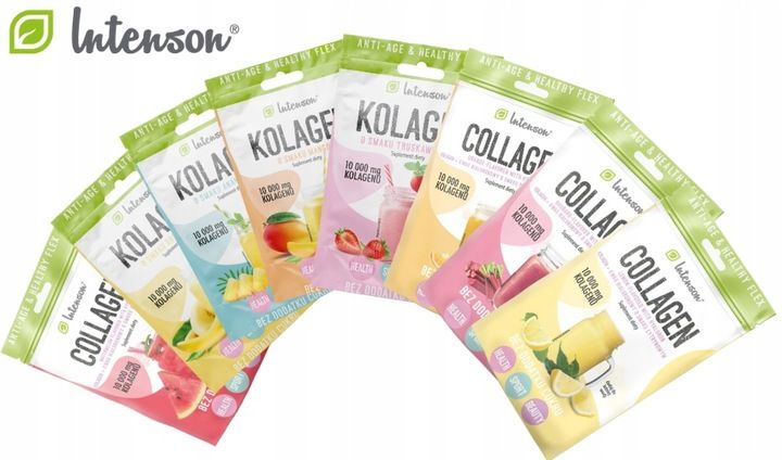 10x INTENSON KOLAGEN + KWAS HIALURONOWY + WITAMINA C do picia truskawkowy zdjęcie 8