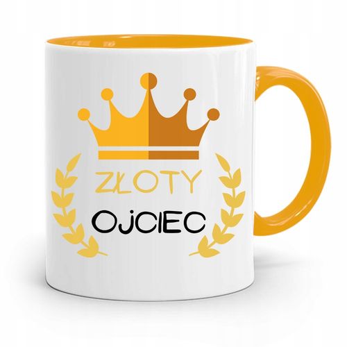 Kubek Żółty Dzień Ojca Dla Taty Złoty Ojciec Z Nadrukiem Ze Zdjęciem na Arena.pl