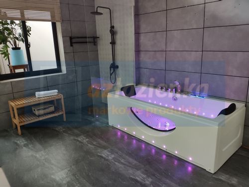 PROSTOKĄTNA WANNA Z HYDROMASAŻEM 180x80 SZYBA NEW! GRZAŁKA na Arena.pl