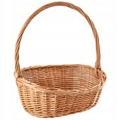 Kosz wiklinowy owalny z rączką ukośny na prezent