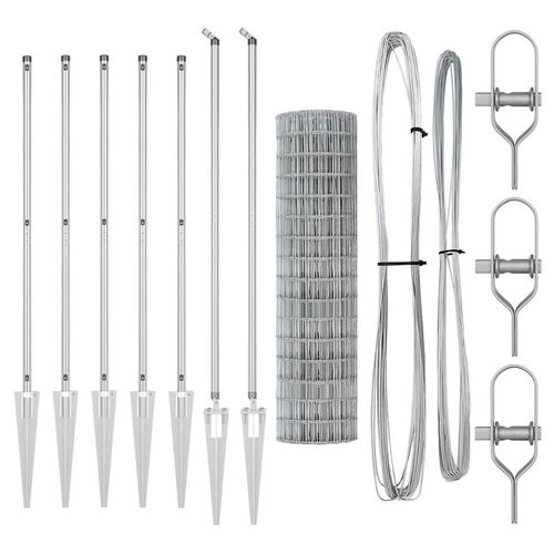 Ogrodzenie z słupkami Srebrny 1.4 x 10 m Stal na Arena.pl