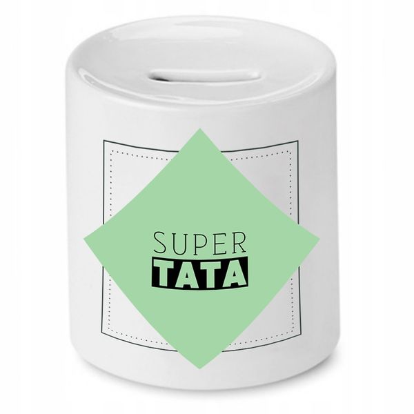 Skarbonka Dla Taty Super Tata Super Ojciec Prezent Z Nadrukiem Ze Zdjęciem zdjęcie 1