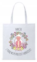 Dla Babci Babuni Prezent Torba Eco Biała Shopper Z Nadrukiem Ze Zdjęciem