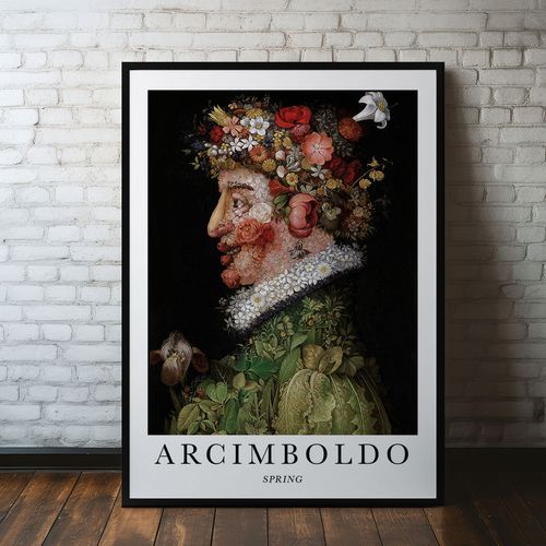 Plakat ramka arcimboldo la primavera 21x30 cm w czarnej ramie na Arena.pl