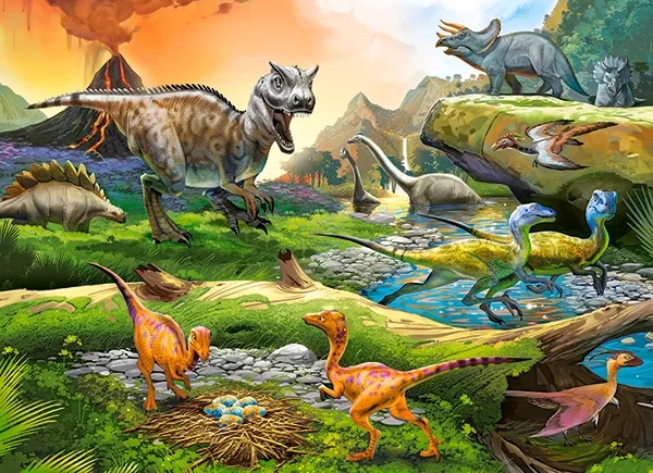 Puzzle 100 elementów. Świat dinozaurów zdjęcie 2