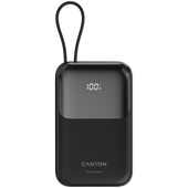 CANYON Powerbank OnPower 101 z kablem 10000 mAh PD22.5W Czarny