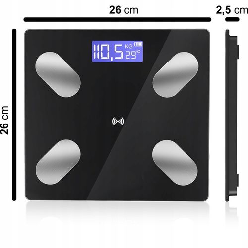 WAGA ŁAZIENKOWA ANALITYCZNA CZUJNIKI SMART+ ANDROID iOS / PRECYZYJNY POMIAR na Arena.pl