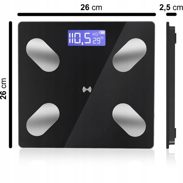 WAGA ŁAZIENKOWA ANALITYCZNA CZUJNIKI SMART+ ANDROID iOS / PRECYZYJNY POMIAR zdjęcie 8
