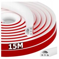 Uszczelka Drzwiowa Taśma Uszczelniająca Samoprzylepna 9 x 6mm, 15 m, Biała