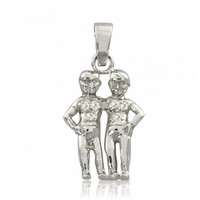 SREBRNY WISIOREK ZNAK ZODIAKU BLIŹNIĘTA PRÓBA SREBRA 925