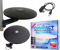 ANTENA DOOKÓLNA DVB-T2 AKTYWNA KOMPAKTOWA 4K HD MUXy Szara zasilanie USB