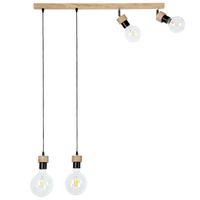 Lampa wisząca CLARTE 32749474 drewniana zwis belka czarna drewno
